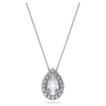Eternity halo solitaire pendant Lab-grown diamonds 1 ct tw, Pear shape, 18K white gold - Image 7
