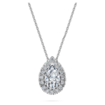 Eternity halo solitaire pendant Lab-grown diamonds 1 ct tw, Pear shape, 18K white gold