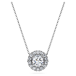 Eternity halo solitaire pendant Lab-grown diamonds 1 ct tw, Round shape, 18K white gold