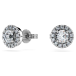 Eternity halo stud earrings Lab-grown diamonds 0.75 ct tw, Round shape, 18K white gold - Image 7