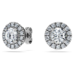 Eternity halo stud earrings Lab-grown diamonds 2 ct tw, Round shape, 18K white gold - Image 7