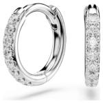Eternity hoop earrings Lab-grown diamonds 0.1 ct tw, Round shape, Small, 18K white gold - Image 7