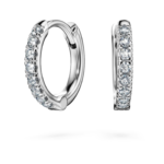 Eternity hoop earrings Lab-grown diamonds 0.1 ct tw, Round shape, Small, 18K white gold