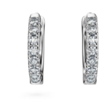 Eternity hoop earrings Lab-grown diamonds 0.1 ct tw, Round shape, Small, 18K white gold - Image 3