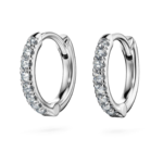 Eternity hoop earrings Lab-grown diamonds 0.1 ct tw, Round shape, Small, 18K white gold - Image 4