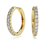 Eternity hoop earrings Lab-grown diamonds 0.5 ct tw, Round shape, 18K yellow gold