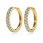 Eternity hoop earrings Lab-grown diamonds 0.5 ct tw, Round shape, 18K yellow gold - Image 4