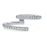 Eternity open band ring Lab-grown diamonds 0.2 ct tw, Round shape, 18K white gold