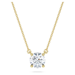 Eternity solitaire pendant Lab-grown diamonds 1 ct tw, Round shape, 18K yellow gold