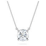Eternity solitaire pendant Lab-grown diamonds 2 ct tw, Round shape, 18K white gold