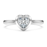 Eternity solitaire ring Lab-grown diamonds 0.5 ct tw, Heart shape, Sterling silver - Image 3