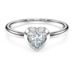 Eternity solitaire ring Lab-grown diamonds 0.5 ct tw, Heart shape, Sterling silver