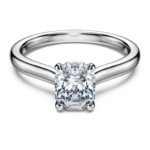 Eternity solitaire ring Lab-grown diamonds 1 ct tw, Octagon shape, 18K white gold