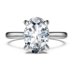 Eternity solitaire ring Lab-grown diamonds 2 ct tw, Oval shape, 18K white gold - Image 2