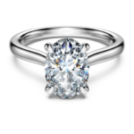 Eternity solitaire ring Lab-grown diamonds 2 ct tw, Oval shape, 18K white gold