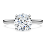 Eternity solitaire ring Lab-grown diamonds 2 ct tw, Round shape, 18K white gold - Image 2