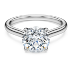 Eternity solitaire ring Lab-grown diamonds 2 ct tw, Round shape, 18K white gold