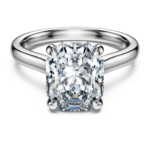 Eternity solitaire ring Lab-grown diamonds 3 ct tw, Octagon shape, 18K white gold