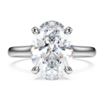 Eternity solitaire ring Lab-grown diamonds 4 ct tw, Oval shape, 18K white gold - Image 2