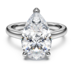 Eternity solitaire ring Lab-grown diamonds 5 ct tw, Pear cut, 18K white gold