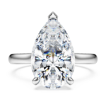 Eternity solitaire ring Lab-grown diamonds 5 ct tw, Pear cut, 18K white gold - Image 2