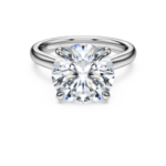 Eternity solitaire ring Lab-grown diamonds 5 ct tw, Round shape, 18K white gold