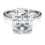 Eternity solitaire ring Lab-grown diamonds 6 ct tw, Octagon shape, 18K white gold