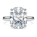 Eternity solitaire ring Lab-grown diamonds 6 ct tw, Octagon shape, 18K white gold - Image 2
