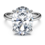 Eternity solitaire ring Lab-grown diamonds 6 ct tw, Oval shape, 18K white gold