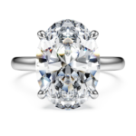 Eternity solitaire ring Lab-grown diamonds 6 ct tw, Oval shape, 18K white gold - Image 2