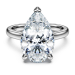 Eternity solitaire ring Lab-grown diamonds 6 ct tw, Pear shape, 18K white gold