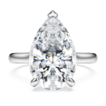 Eternity solitaire ring Lab-grown diamonds 6 ct tw, Pear shape, 18K white gold - Image 2