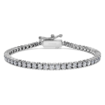 Eternity Tennis bracelet Lab-grown diamonds 3 ct tw, Round shape, 18K white gold