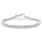 Eternity Tennis bracelet Lab-grown diamonds 3 ct tw, Round shape, 18K white gold - Image 7