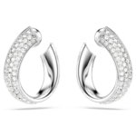 Exist hoop earrings Small, White, Rhodium plated