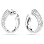 Exist hoop earrings Small, White, Rhodium plated - Image 3