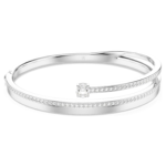 Fresh bangle Round cut, White, Rhodium plated