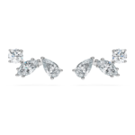 Galaxy stud earrings Lab-grown diamonds 0.5 ct tw, Mixed shapes, Sterling silver