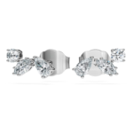 Galaxy stud earrings Lab-grown diamonds 0.5 ct tw, Mixed shapes, Sterling silver - Image 3