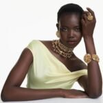 Gema cocktail ring Mixed cuts, Yellow, 18K gold finish - Image 6