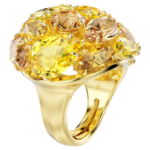 Gema cocktail ring Mixed cuts, Yellow, 18K gold finish - Image 3