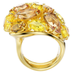 Gema cocktail ring Mixed cuts, Yellow, 18K gold finish - Image 4
