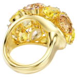 Gema cocktail ring Mixed cuts, Yellow, 18K gold finish - Image 5