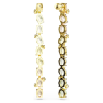 Gema drop earrings Asymmetrical design, Mixed cuts, Long, Multicoloured, 18K gold finish - Image 5