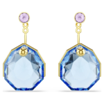 Gema earring jackets Blue, 18K gold finish