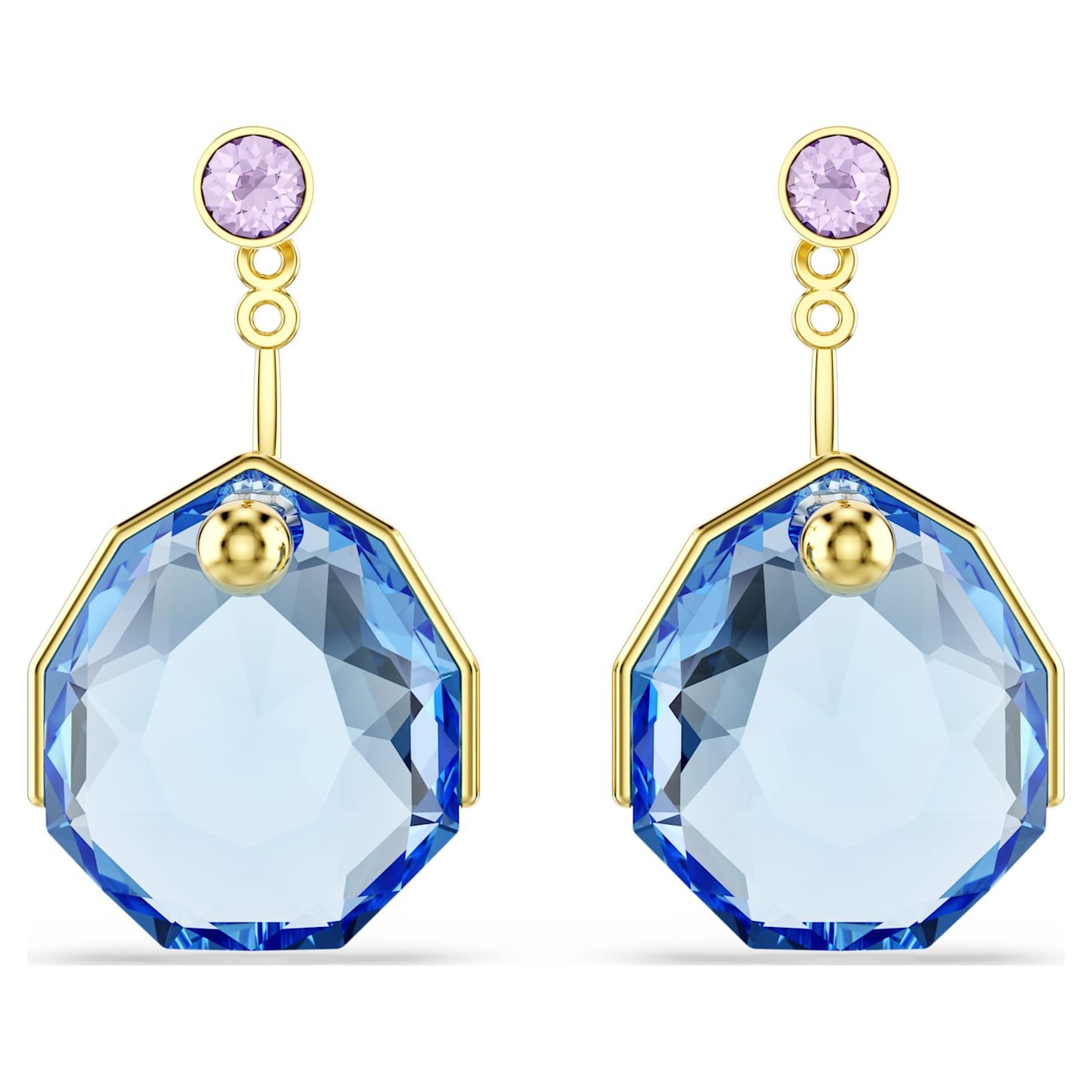 gema-earring-jackets-blue-18k-gold-finish-swarovski-5737449 Gema earring jackets Blue, 18K gold finish - Image 1