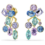Gema earring jackets Mixed cuts, Multicoloured, 18K gold finish - Image 6