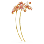 Gema hair clip Crystal pearl, Mixed cuts, Flower, Pink, Gold-tone plated - Image 3