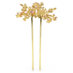 Gema hair clip Crystal pearl, Mixed cuts, Flower, Pink, Gold-tone plated - Image 5