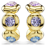Gema hoop earrings Mixed cuts, Multicoloured, 18K gold finish - Image 3